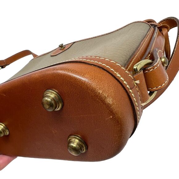 Vintage Dooney & Bourke Taupe Cavalry Spectator Crossbody Bag - Picture 6 of 10